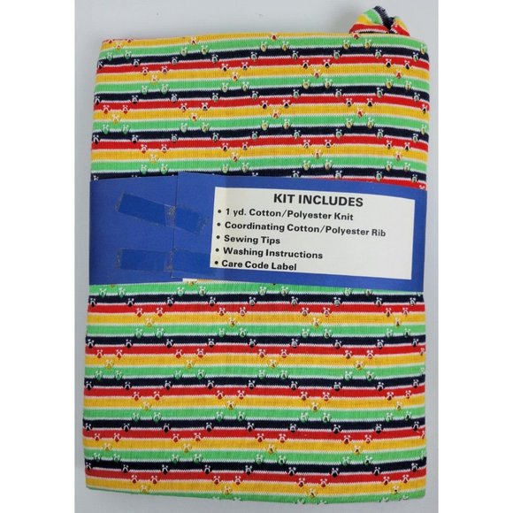 Vintage NWT Short Sleeve Knit Top Sewing Kit Green Striped Fabric Distributors - Picture 4 of 4